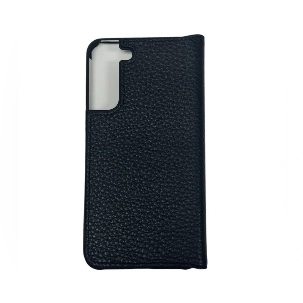 Samsung Galaxy S22+ Black Pebbled Leather Wallet Folio by Case-Mate